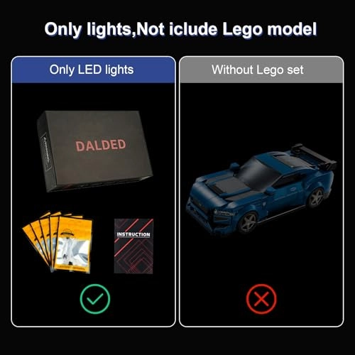 LED Lighting Kit - Lego Speed Champions Ford Mustang Dark Horse Sports Car