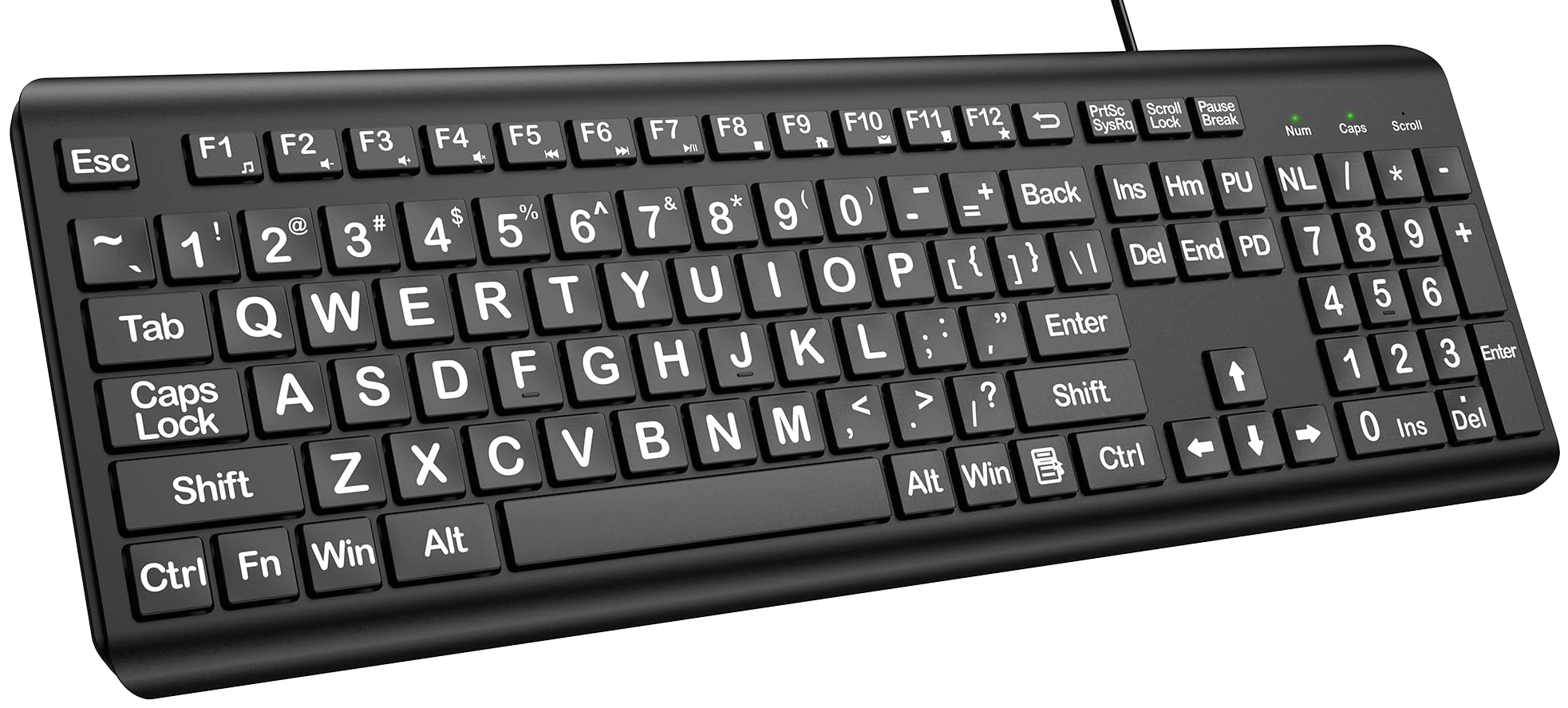EDJO Large Print Computer Keyboard - Wired