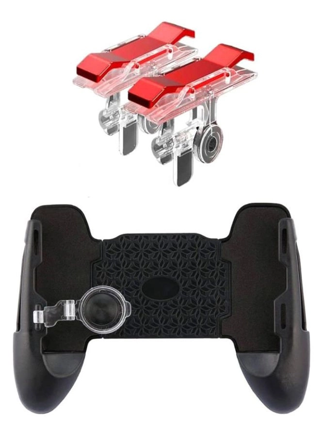 5-In-1 Foldable Gamepad - Black/Red/Clear Mobile Games