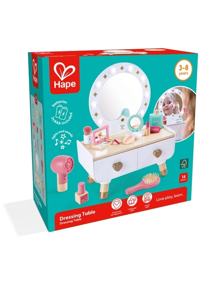 Hape My Stylish Dressing Table Wooden Vanity - 14 pcs