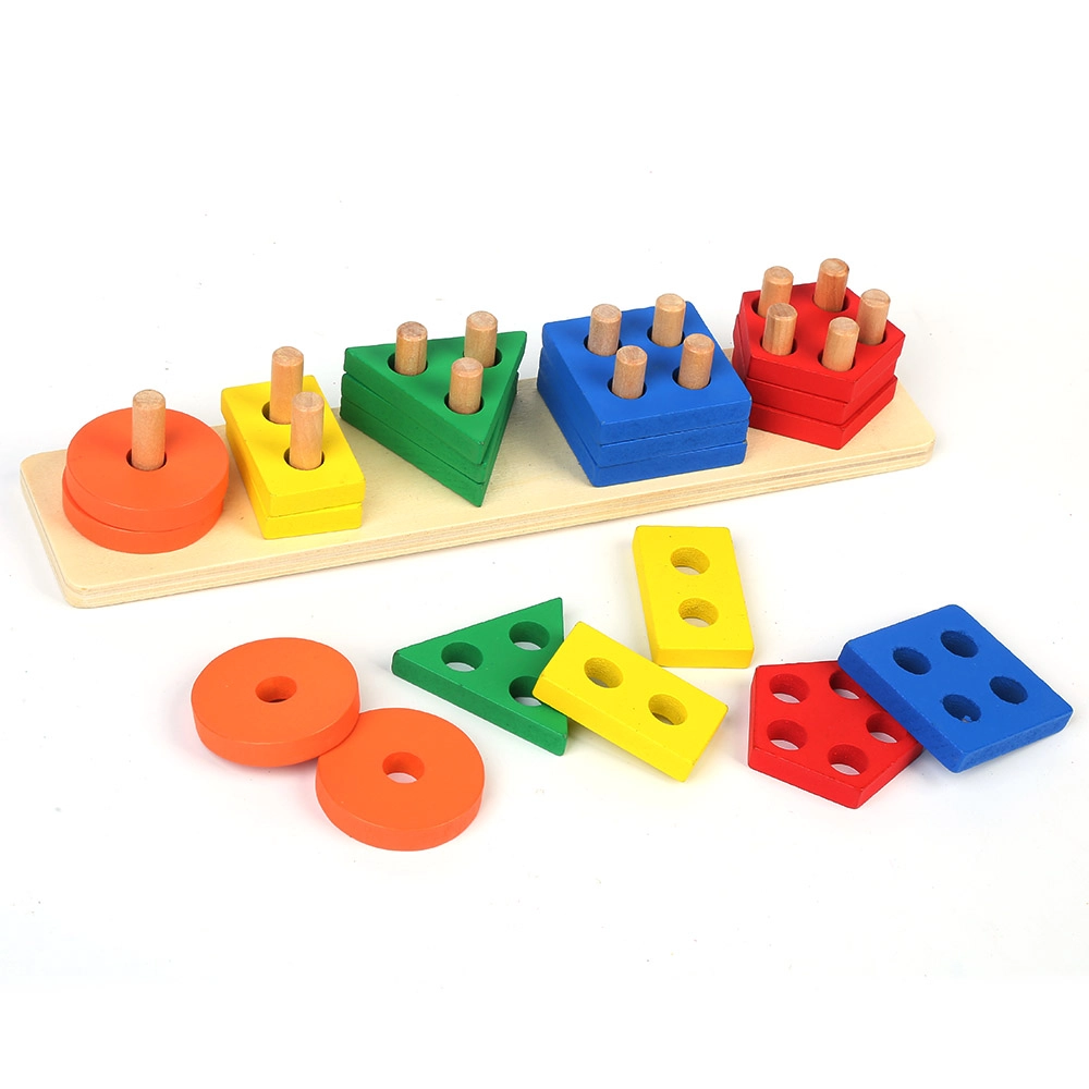 Multifunctional Wooden Shape Sorter - 1+ 25 wooden disks