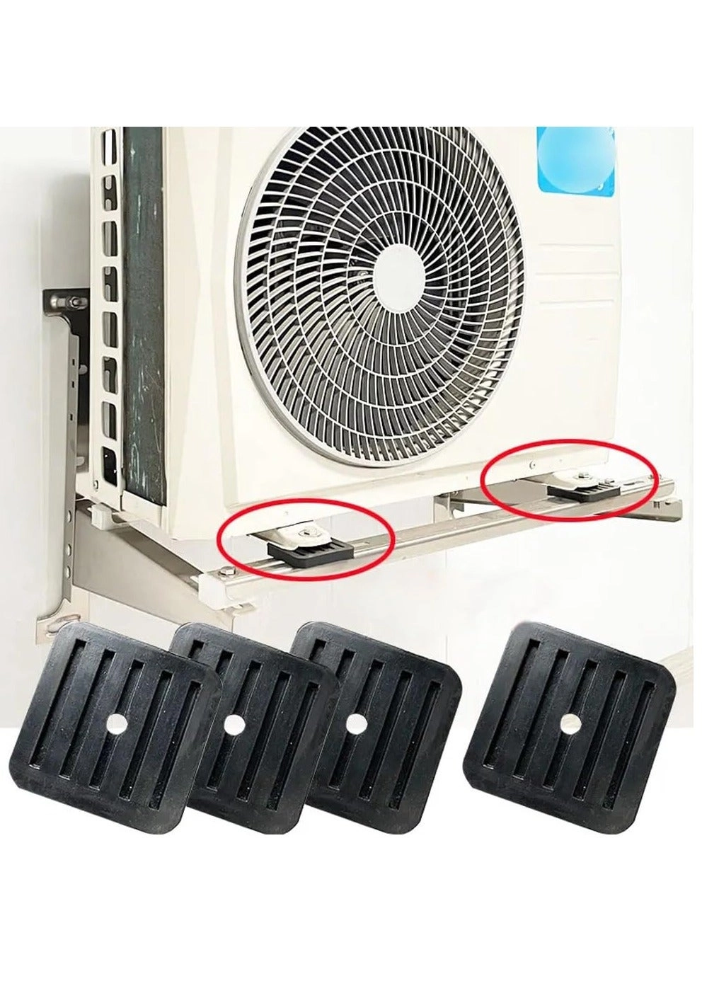 Air Conditioner Shock Pad - 4 Pack Rubber