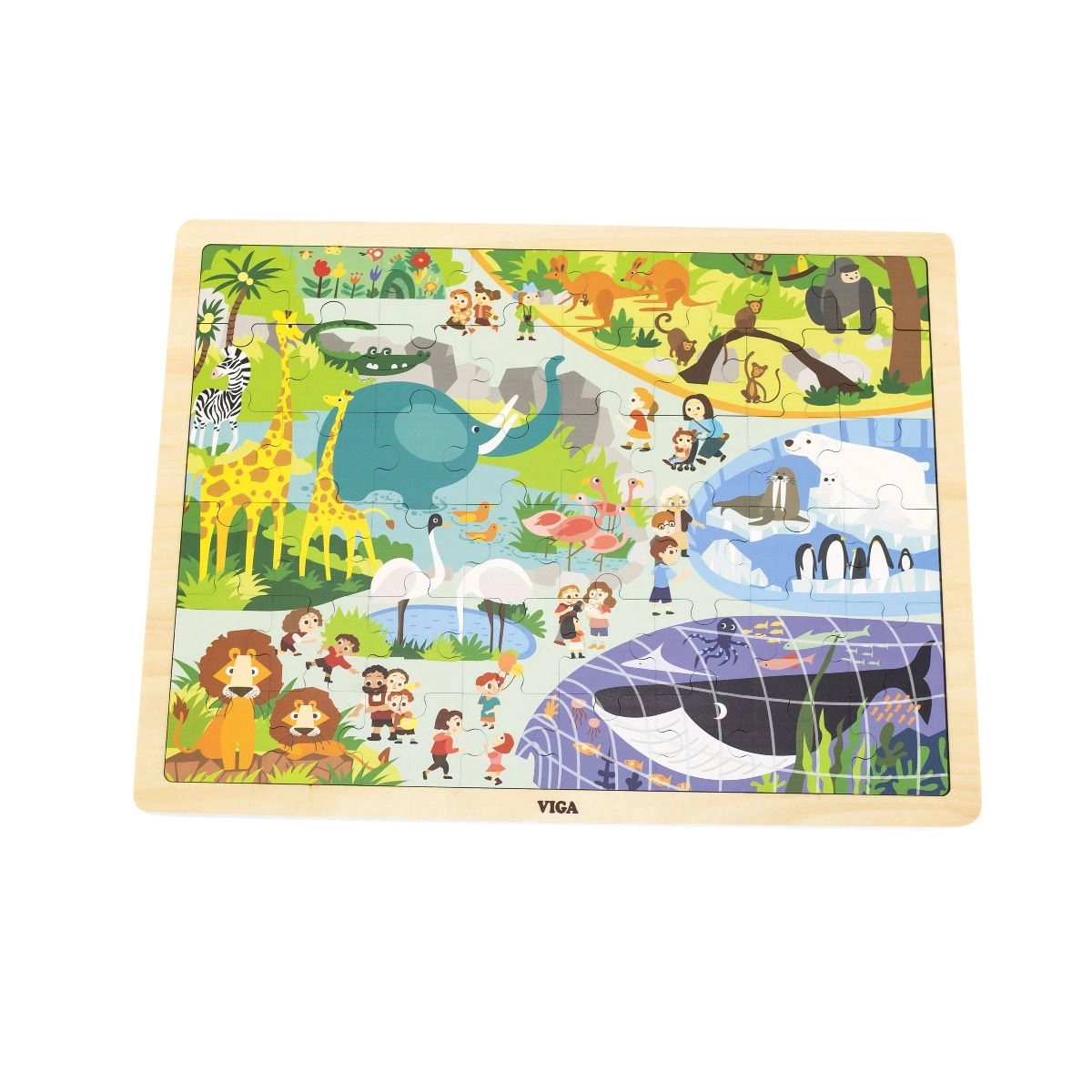 VIGA Zoo Wooden Puzzle (SW-44587) - 48 pcs
