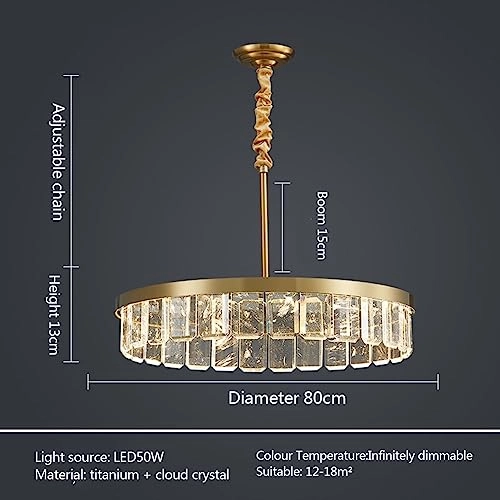 Crystal Chandelier - Golden tricolor light 100*38*30cm