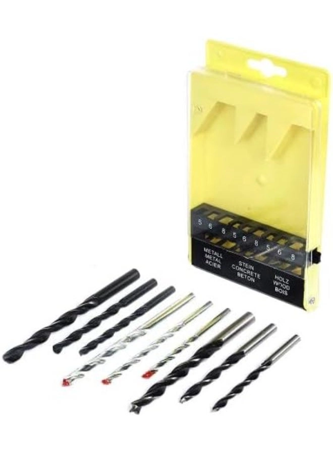 Combination Drill Bit Set - 9 Piece