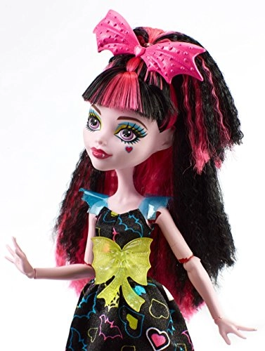 Draculaura Doll - Electrified Hair pink and black Multi-colored Dress