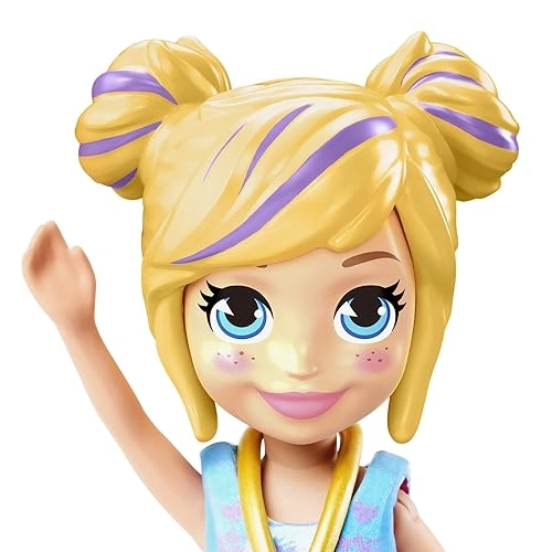 Polly Collectible Doll - 3 1/2" Tall Blue and Purple Dress