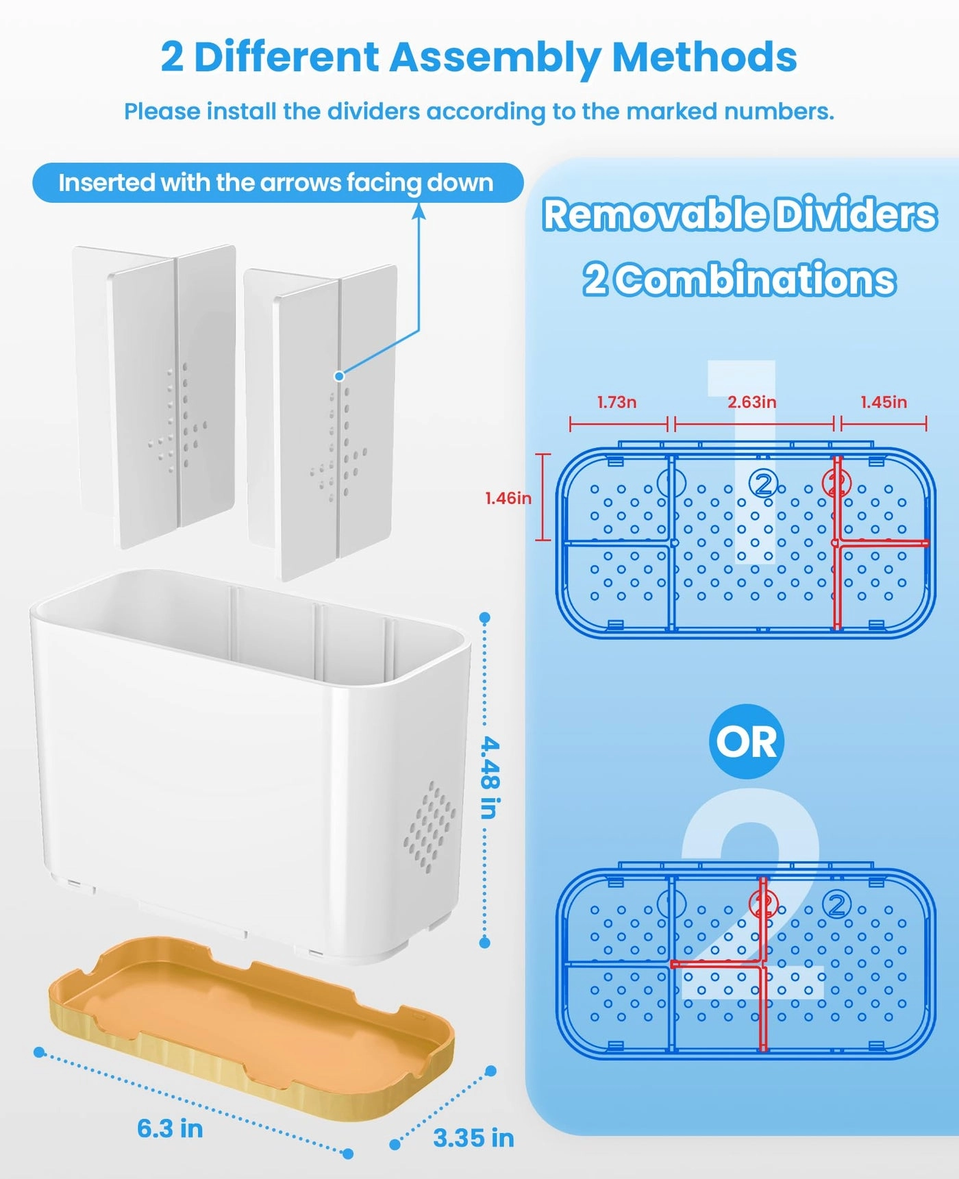 Toothbrush and Toothpaste Holders - Countertop Detachable 5 Slots