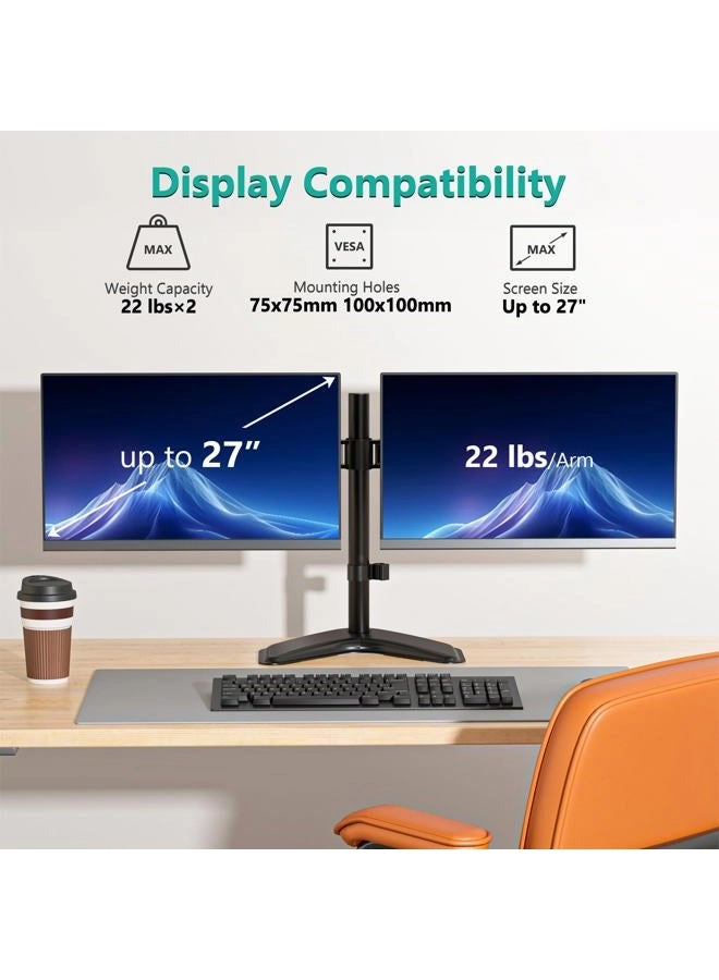Dual LCD Monitor Desk Mount Stand - Two 27"