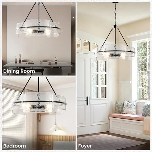 Drum Chandelier - 22" Black