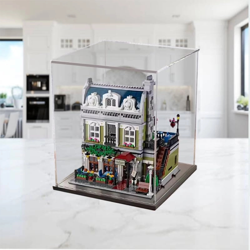 Clear Acrylic Display Case (10243) - 11.02x11.02x13.38in. Black Bottom