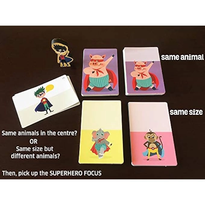 SUPERHERO ANIMAL FOCUS - CRAZY FAST ACTION CARD GAME