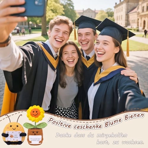 Pocket Hug Bee 8.5 cm + Sunflowers Lucky Charm 15 cm