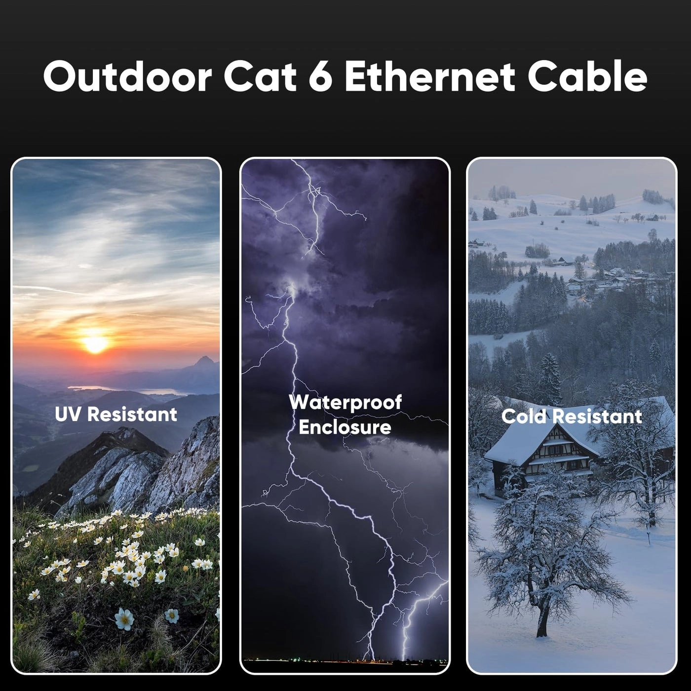 Cat 6 Outdoor Ethernet Cable - 100 ft