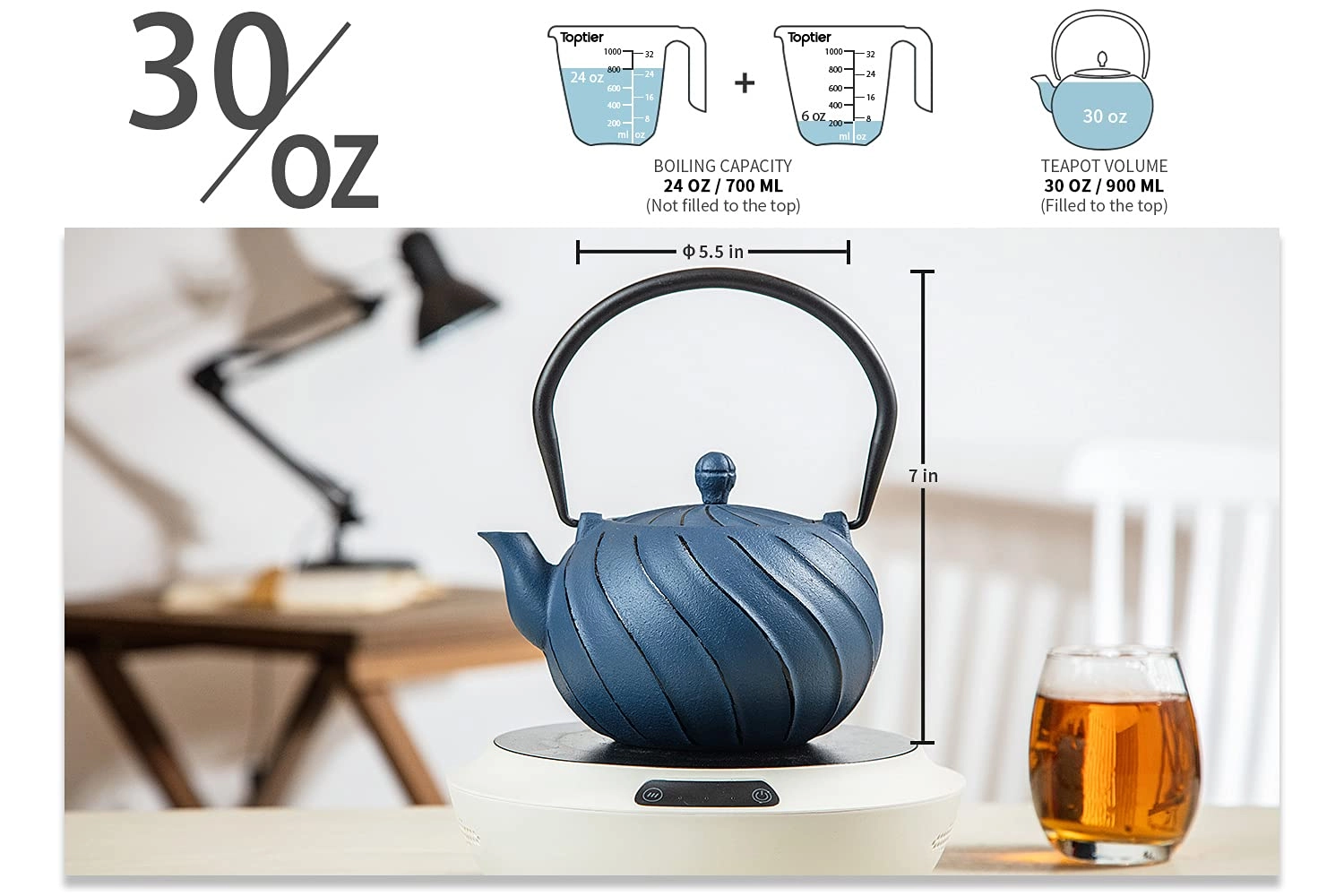Japanese Cast Iron Tea Kettle - Cast Iron 950 ml