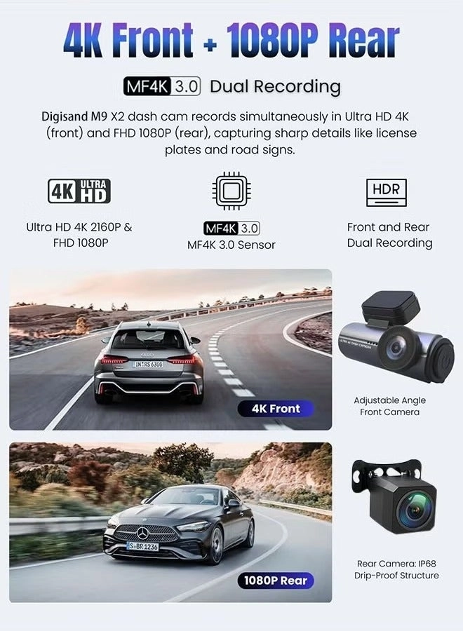 4K High Definition WiFi Bluetooth Driving Recorder Reversing Image