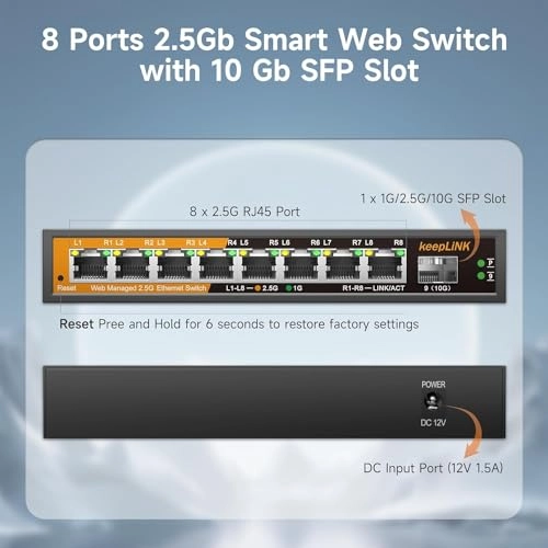 8 Port 2.5G Switch Managed 9-Ports