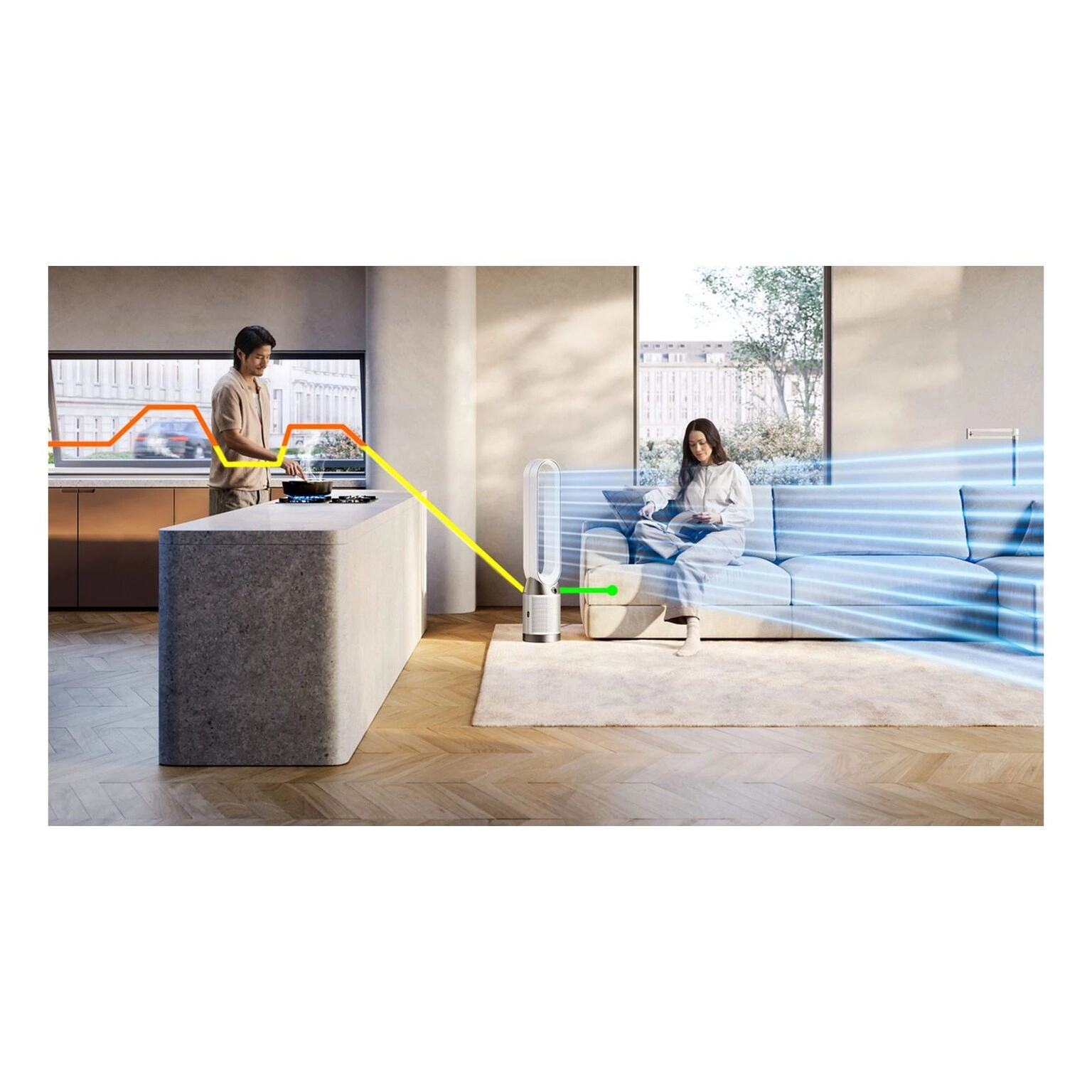 Air Purifier Cool PC1 - White HEPA Filter Powerful Projection