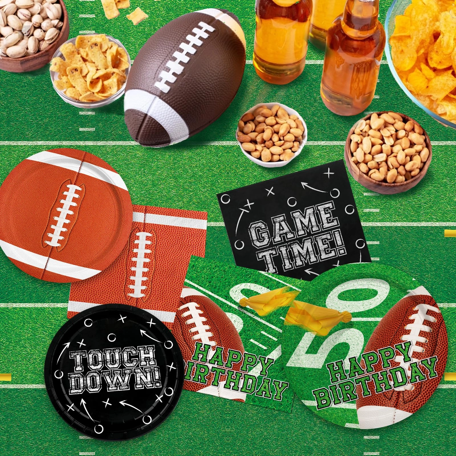 Football Party Supplies Kit - Serve 25 Football