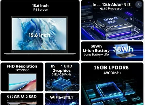 GemiBook Plus - 15.6'' 512GB 16GB N150