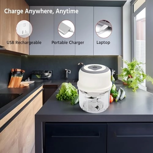 Mini Electric Chopper - 250 ML Type-C Rechargeable
