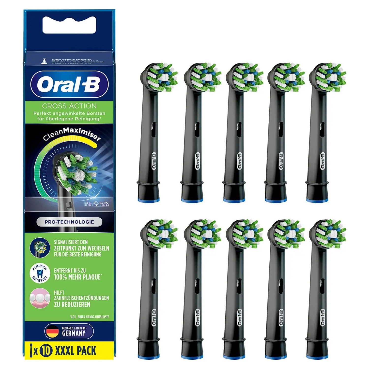 Oral-B Cross Action - Pack of 10 Black