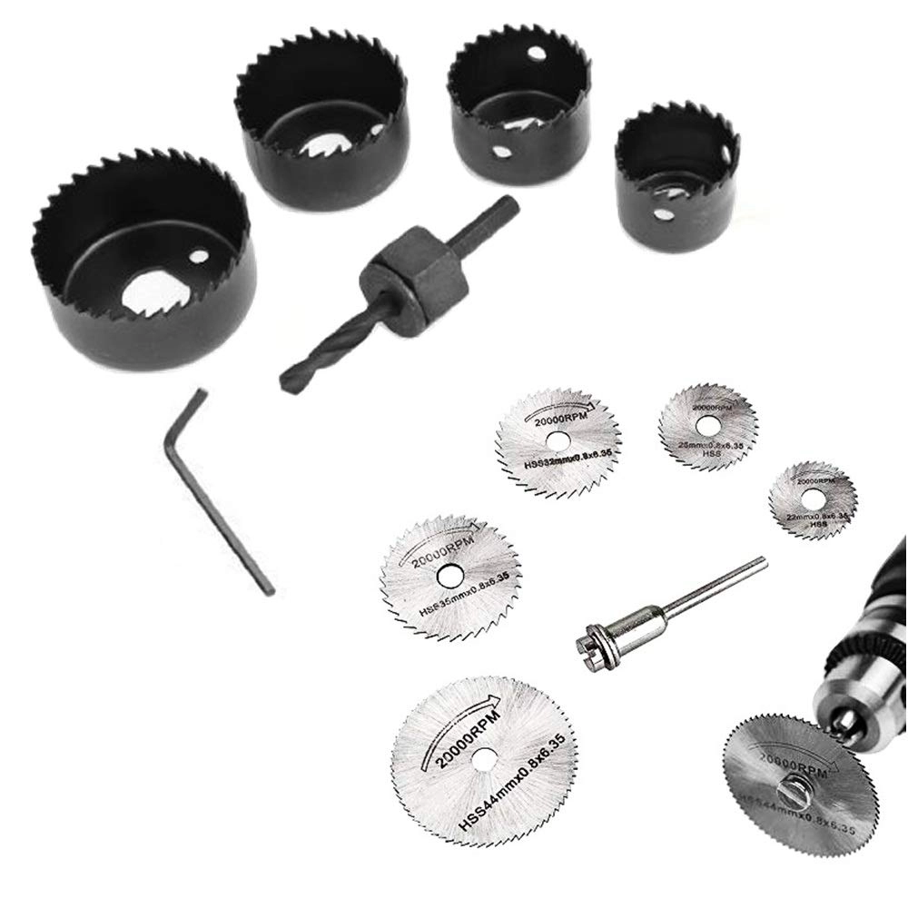 EXCEL IMPEX HSS Circular Saw Blades - HHS Saw Blade2208635mm HHS Saw Blade2508635mm + wood hole saw bits - 32 mm 38mm 44mm 54mm