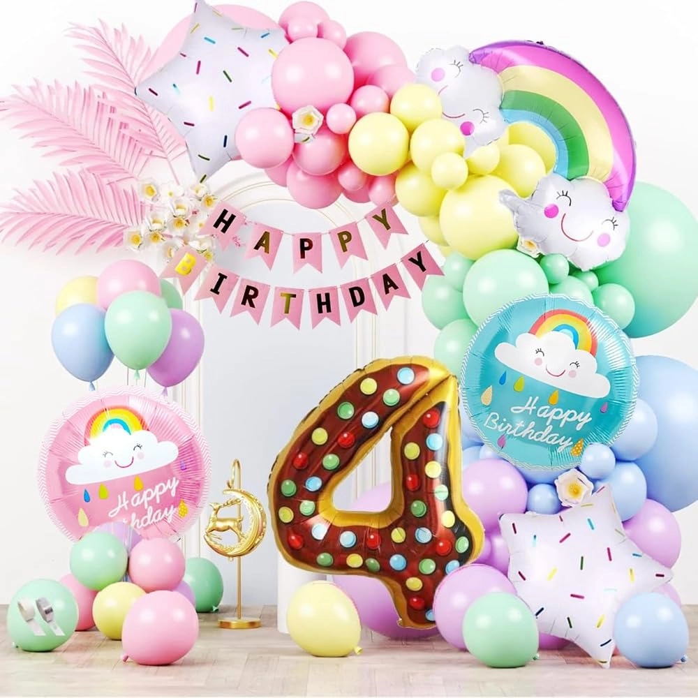 pop the party Pastel Rainbow Balloon Arch Garland Kit - 59 Piece Birthday