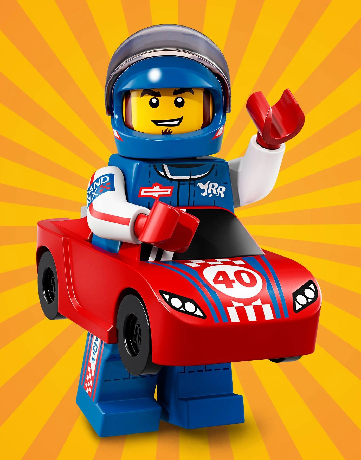LEGO Series 18 RACE CAR GUY Minifigure - #13/17 Bagged 71021