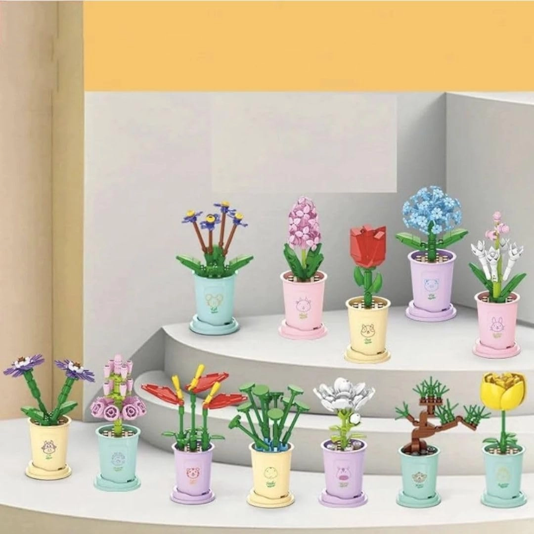 Mini Flower Botanical Building Block Collection - 12pcs