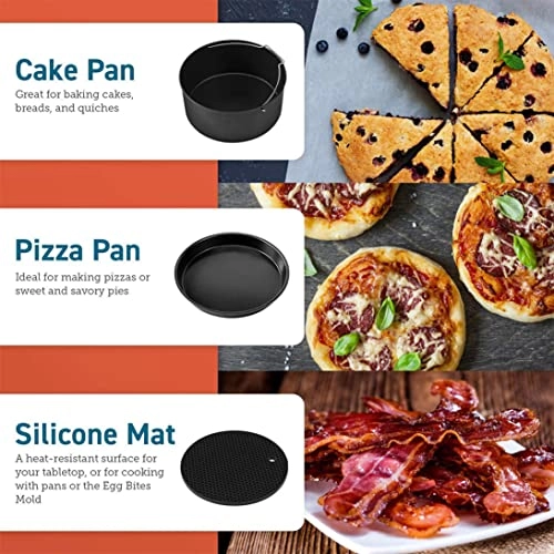 Metal Bracket + Skewers Rack + Cake Tin + Silicone Mat + Pizza Pan - Carbon steel stainless steel silica gel 5PCS