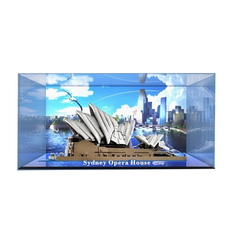 HCAEIOFJ Clear Acrylic Display Case (10234) - 65x41x31cm Black Bottom+background 1