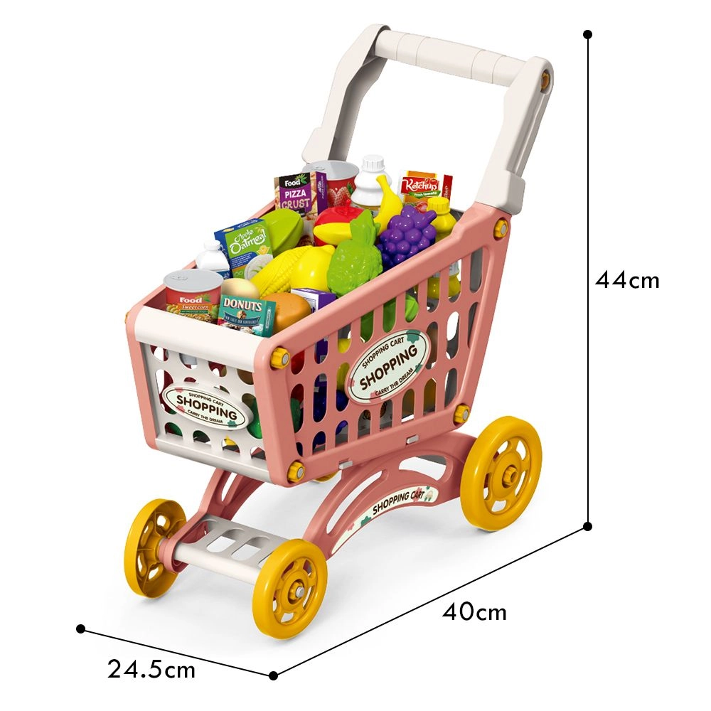 Eazy Kids Role Play Market Shopping Cart - 56 pcs (SAB-LS_DIYSC_BU)