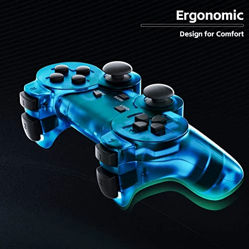 Wireless Controller - ClearBlue and ClearPurple PS-2 Play 2