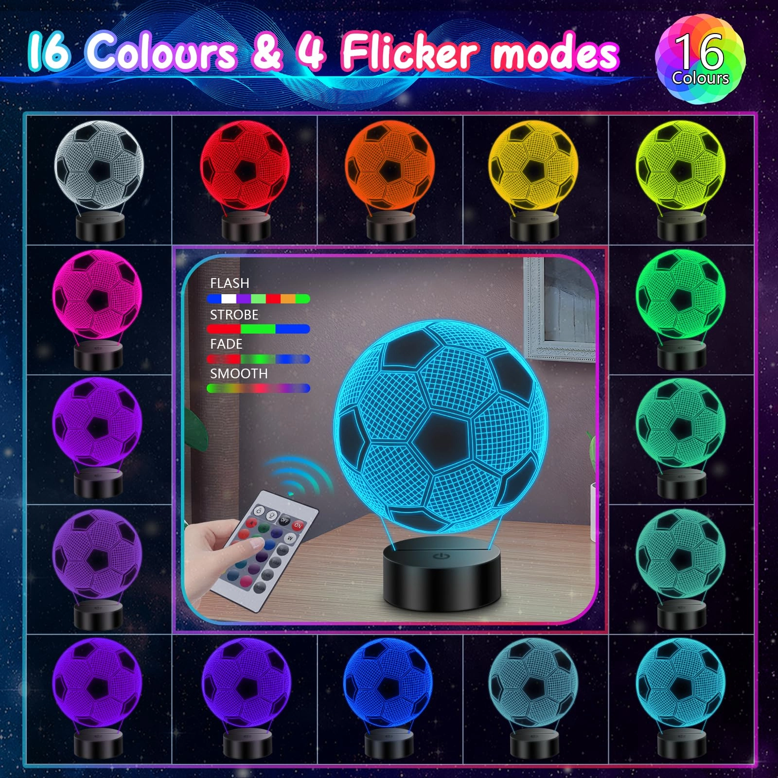 Football Lamp - LED lamp Black