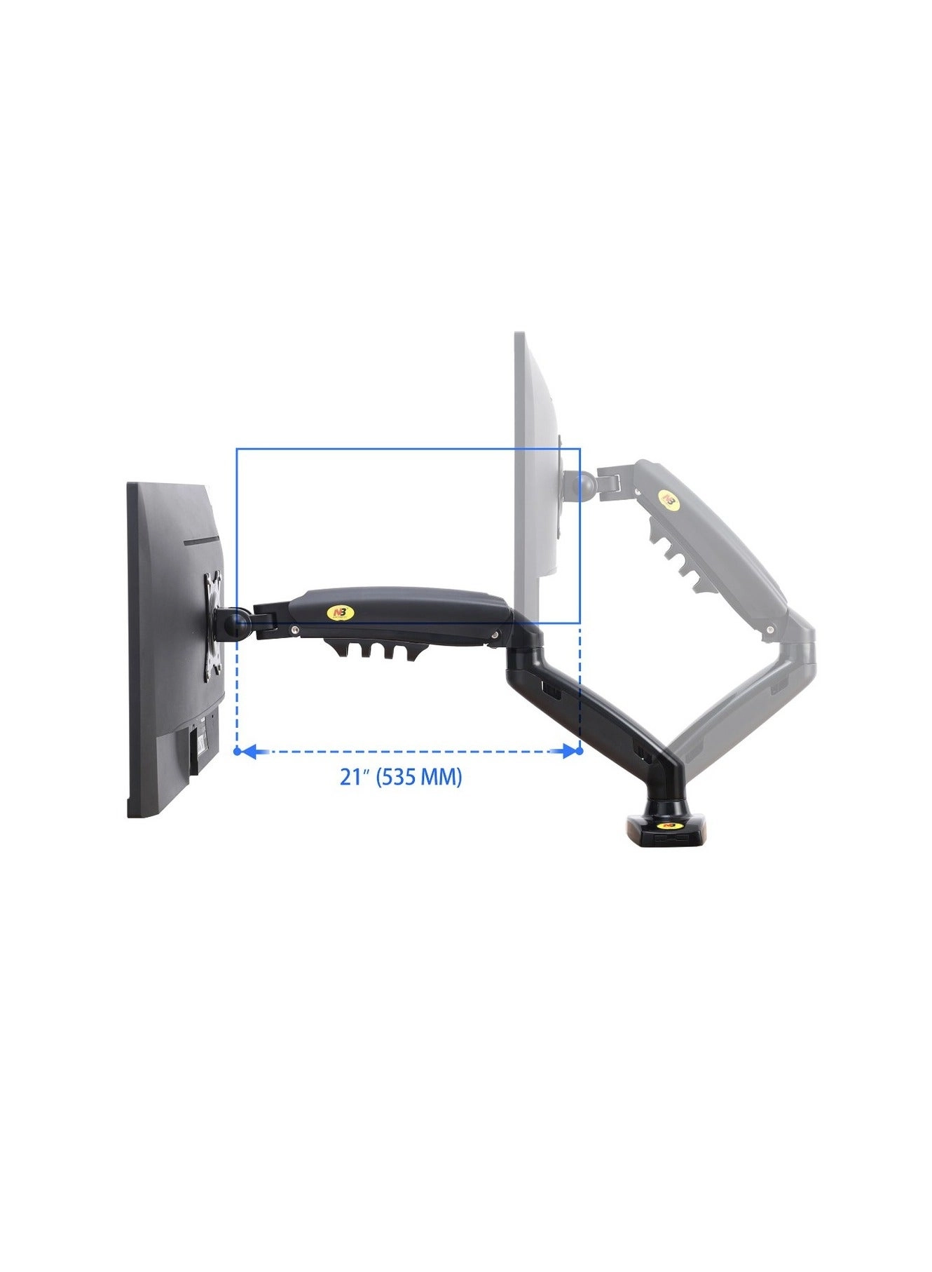 F160-FP - Dual Arm 17-27" 75x75mm & 100x100mm