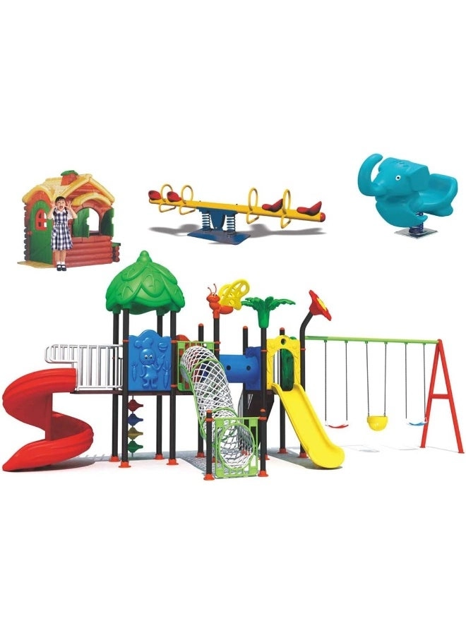 Rainbow Toys Adventure Activity For Kids - Slide Swings 900x470x360cm