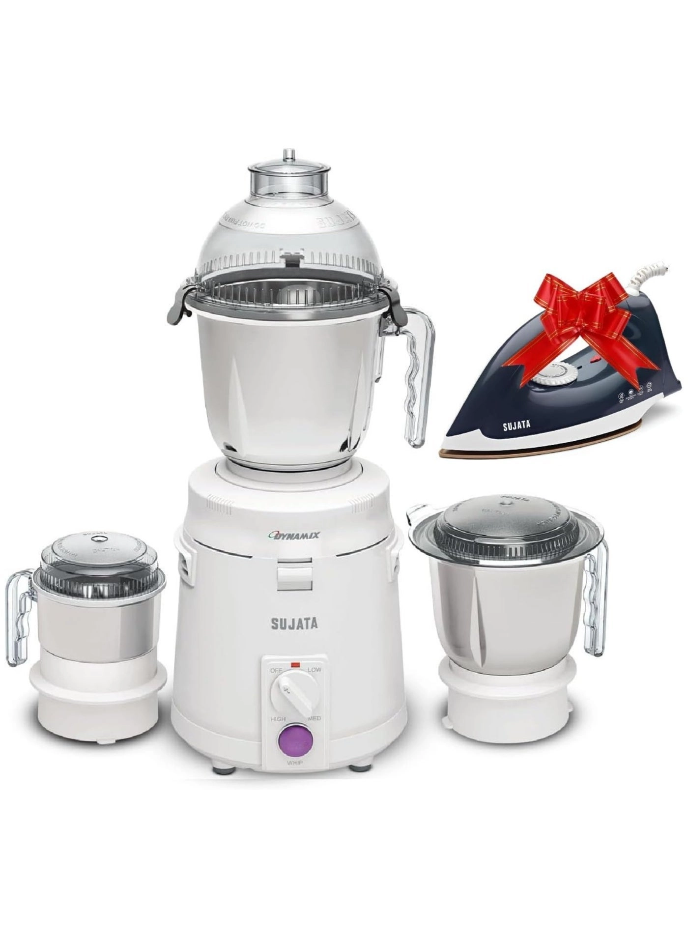 Sujata Dynamix Mixer Grinder - 900W + Smooth Slide Dry Iron - 1100W