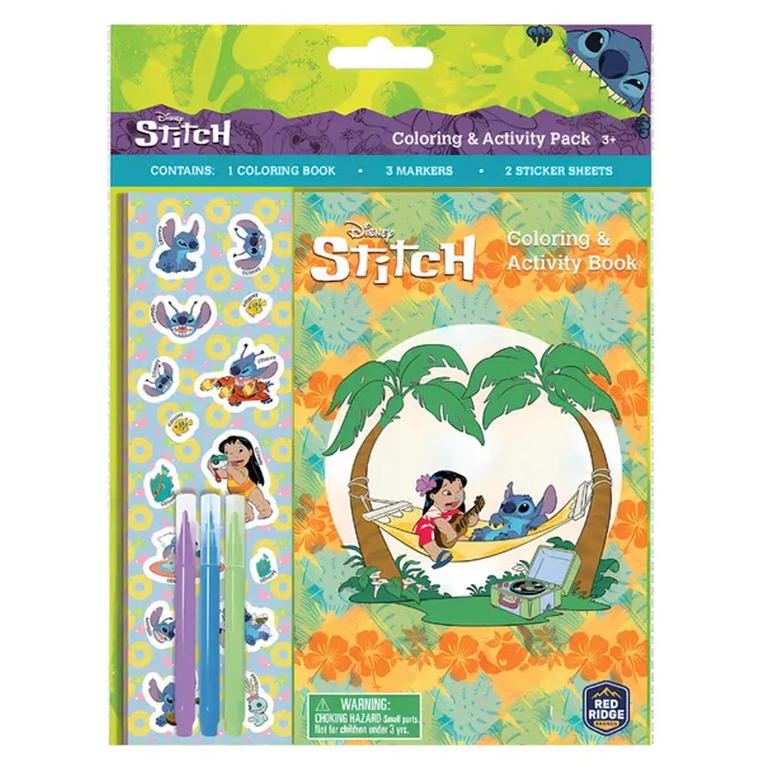 Stitch Coloring & Activity Set - 6 Pcs 3 Vibrant Markers