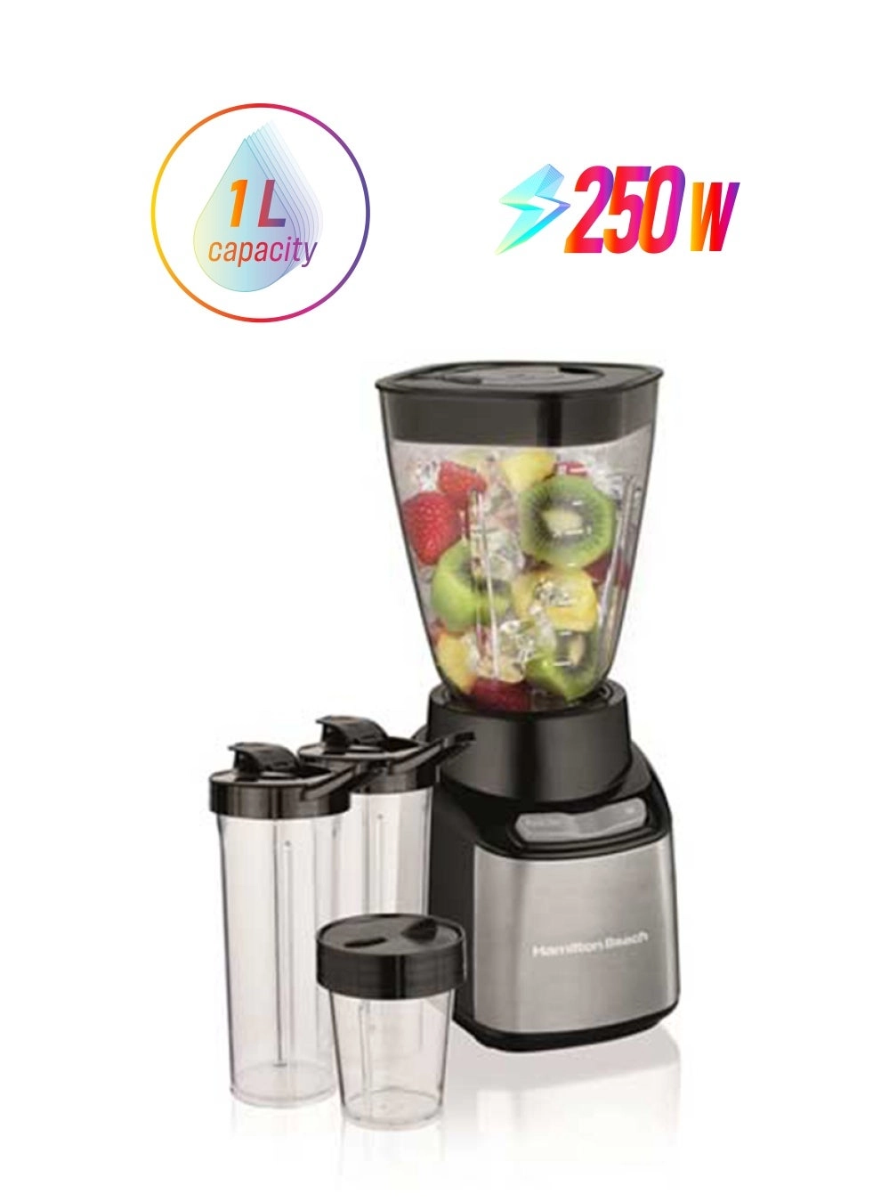 Hamilton Beach 52400-SAU - Countertop Stay Or Go Multipurpose Blender Silver/Clear/Black