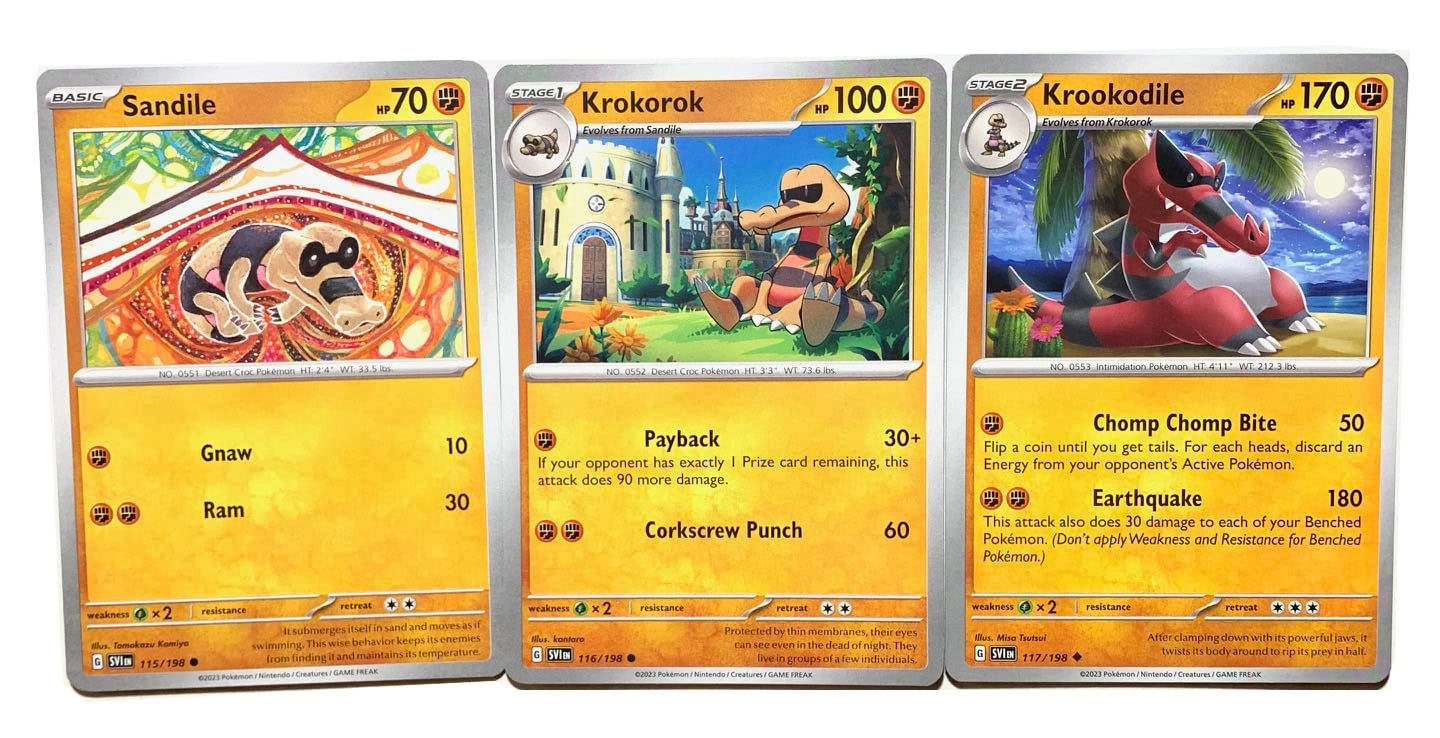 Pokémon Krookodile 117/198 - Scarlet & Violet - 3pcs Set