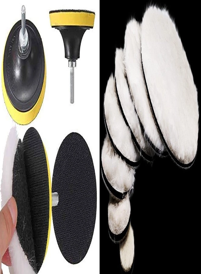 Extension Shaft - 4"inch + M14 Extension Shaft + Brass Nylon Bristle Brush - 12 Pieces + Polishing Pads + Backing