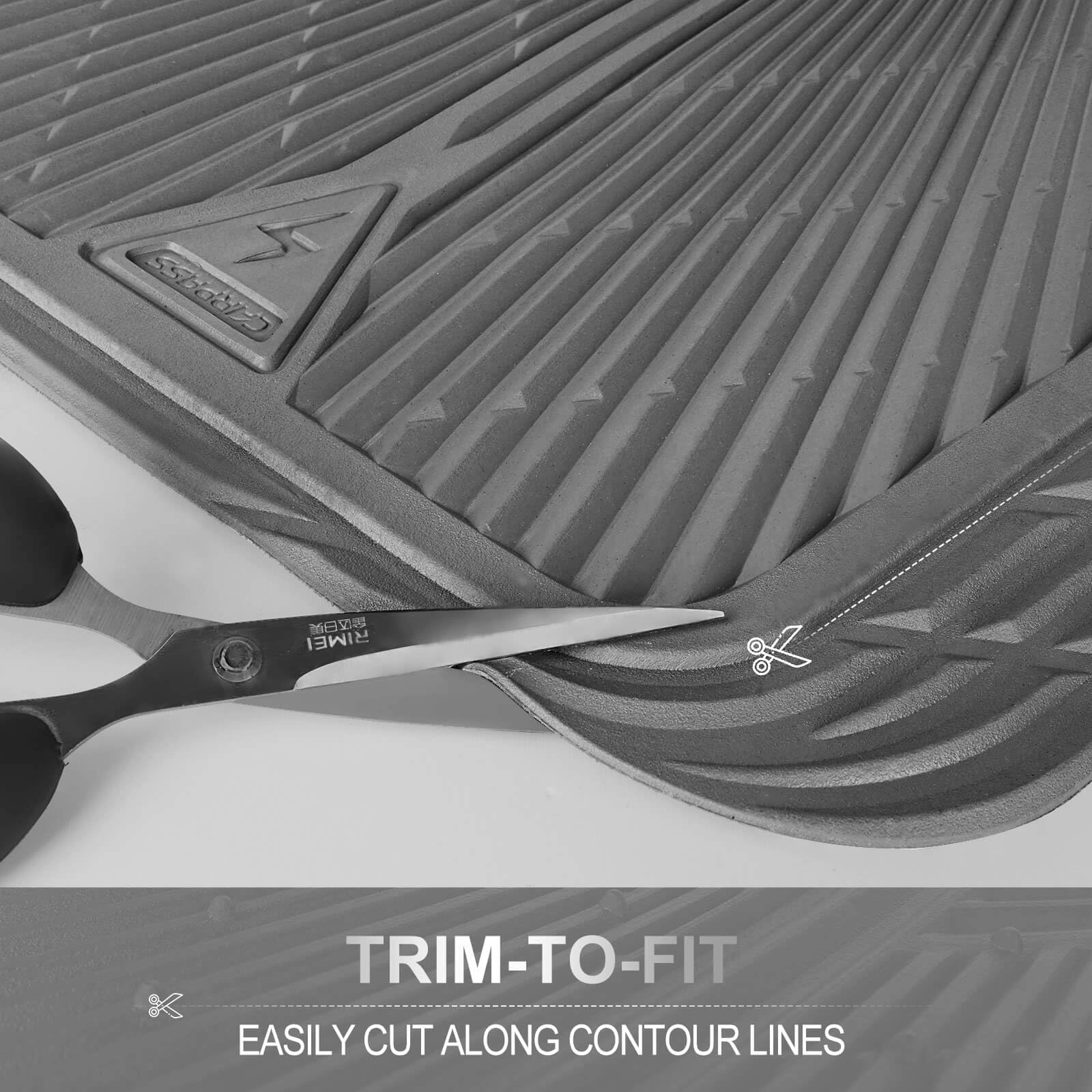 Rubber Floor Mats & Cargo Liner - Gray Universal Fit 5-Piece