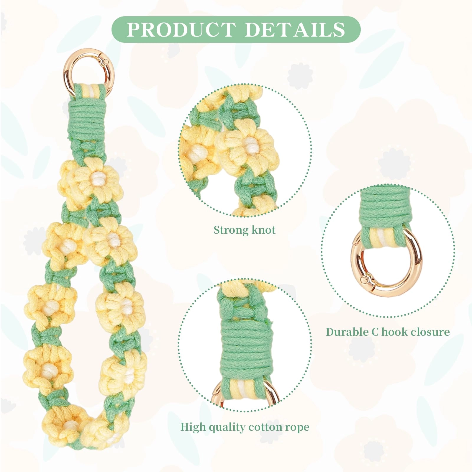 Boho Macrame Keychain - Car