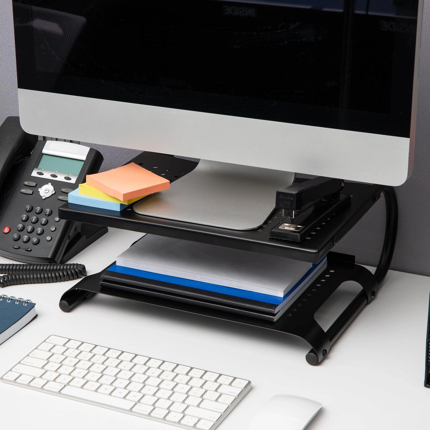 Monitor Stand - Ventilated Metal Mesh Silver