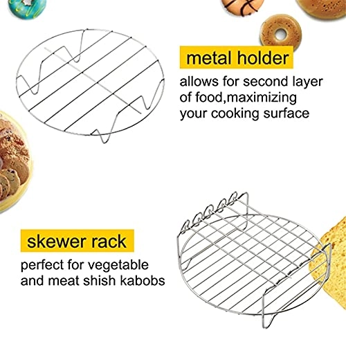 Air Fryer Accessories - Silicone, Stainless Steel, Carbon Steel 5 PCS