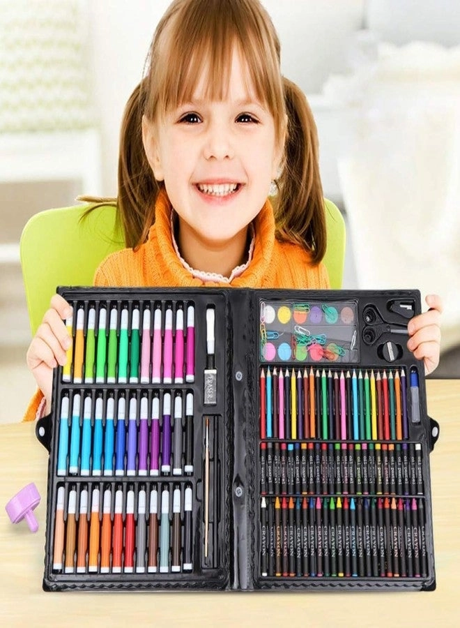 Art Set - 145-Piece Oil Pastels Watercolors Sketch Pens Color Pencils