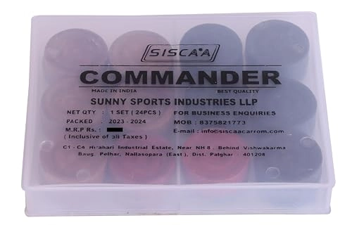 SISCAA Carrom Coin - 24 Coins Rosewood