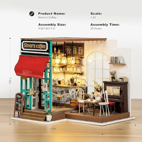 DIY Miniature Dollhouse Kit - Simon's Time Cafe