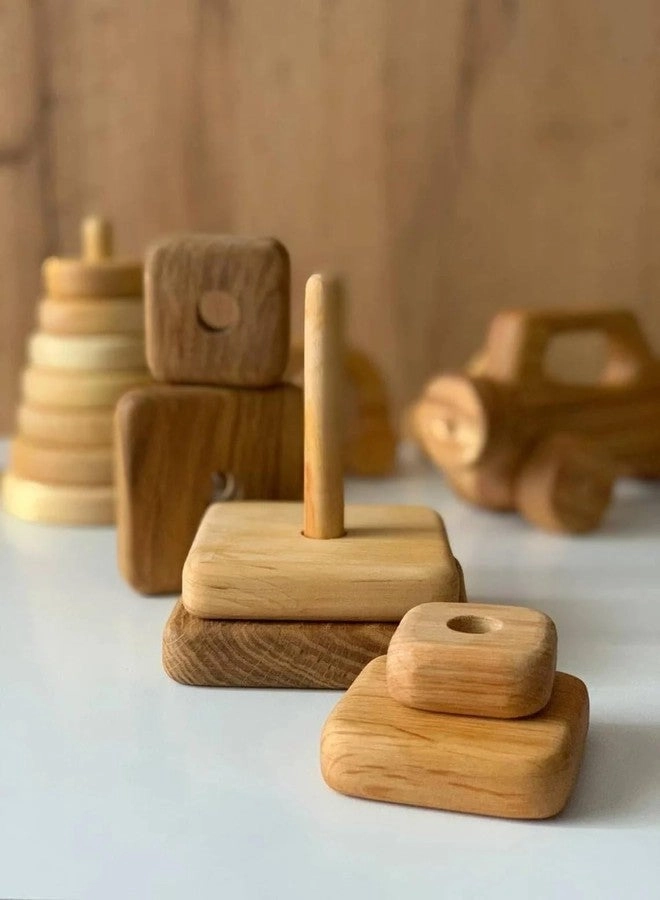 Natural Wooden Stacking Ring Montessori-Inspired